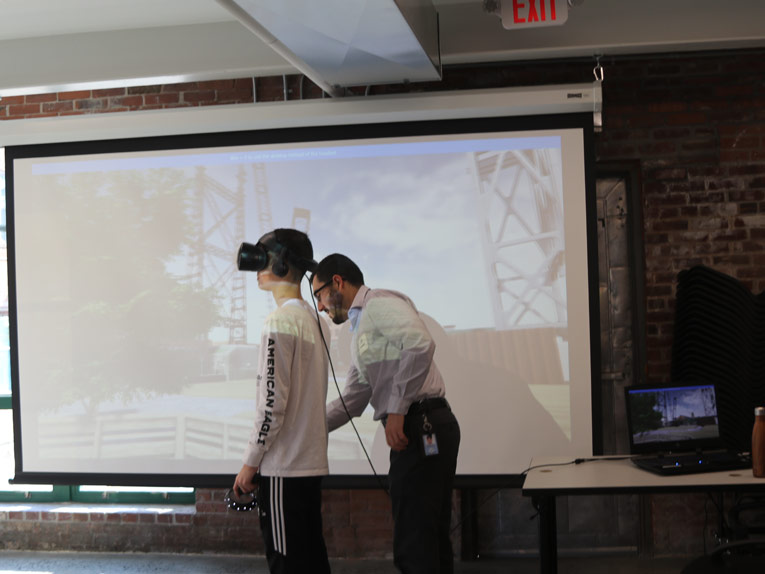 Inside Welcome Center with someone taking a Virtual Reality tour